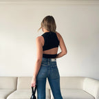 Basic Vest Slim Short Hollow Out Cutout Vest Top