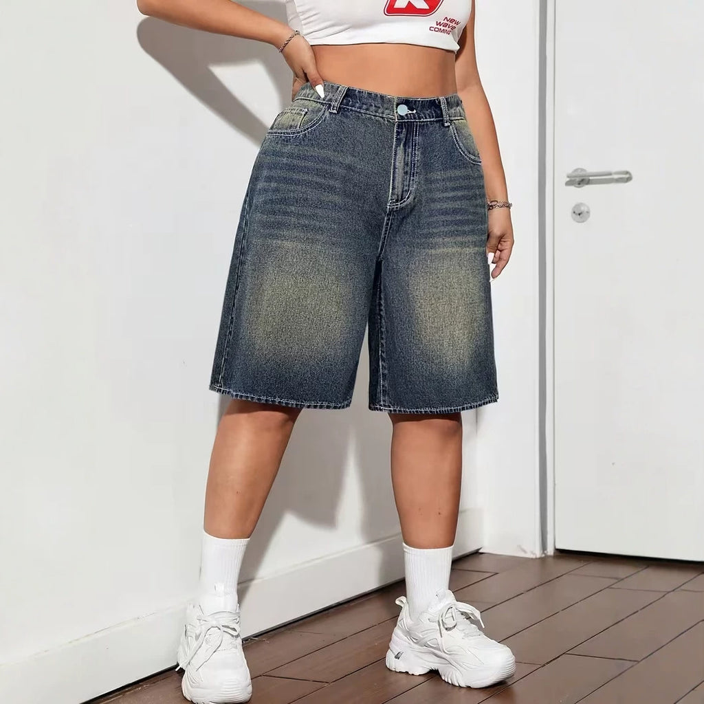 Women's Knee-Length Denim Shorts