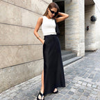 Women's High Waisted Split Maxi Skirt
