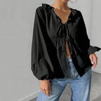 Women Simple Intellectual T shirt Big Swing Batwing Sleeve Loose