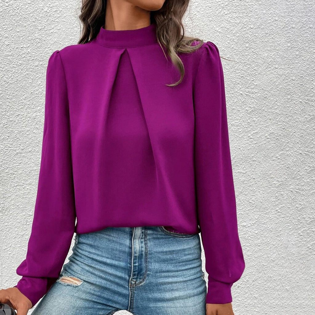 Women's Satin Long Sleeve Top