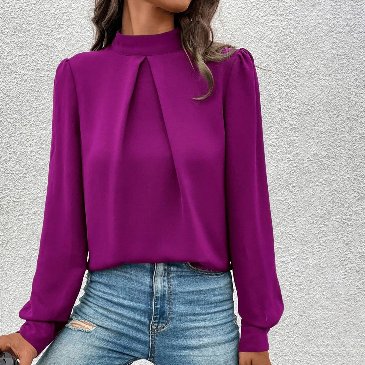 Women's Satin Long Sleeve Top