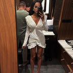 Women's Pleated Long Sleeve Dress