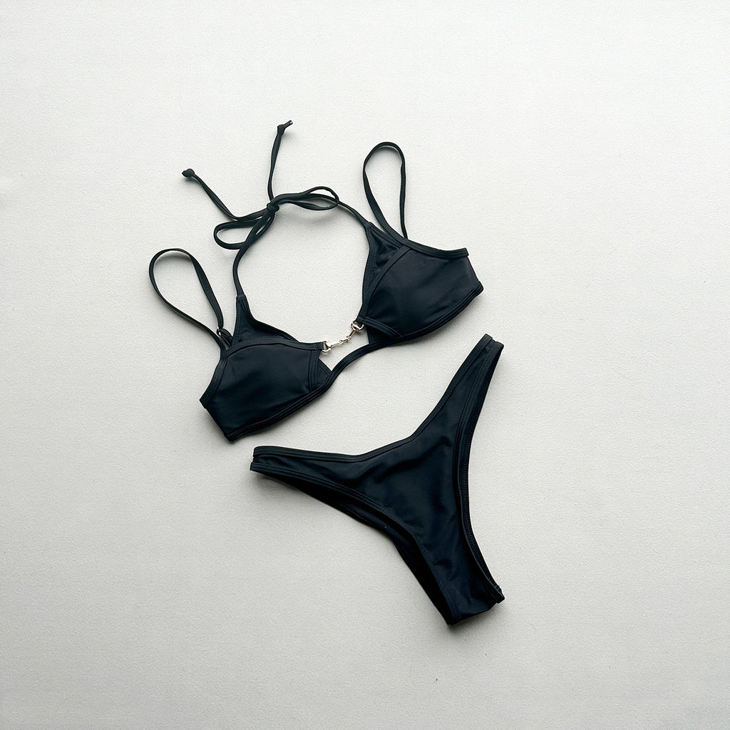 Bikini Solid One-piece Swimwear