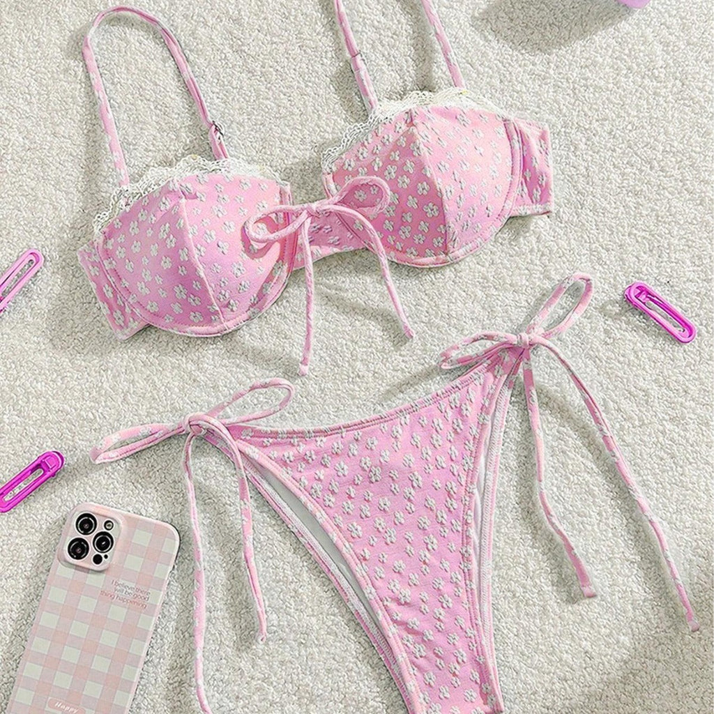 Printing Halter Bikini Swimwear