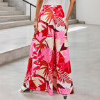 Women's Floral Wide Leg Chiffon Pants