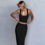 Women's Sleeveless Vest & Fishtail Skirt Set