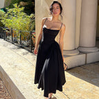 Women's 's Spaghetti-Strap Ruched Zip Midi Cami Dress