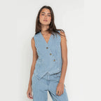 Women's Striped Vest and Trousers Set