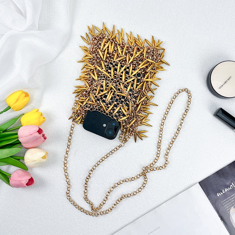 Women's Gold Chain Clutch Bag