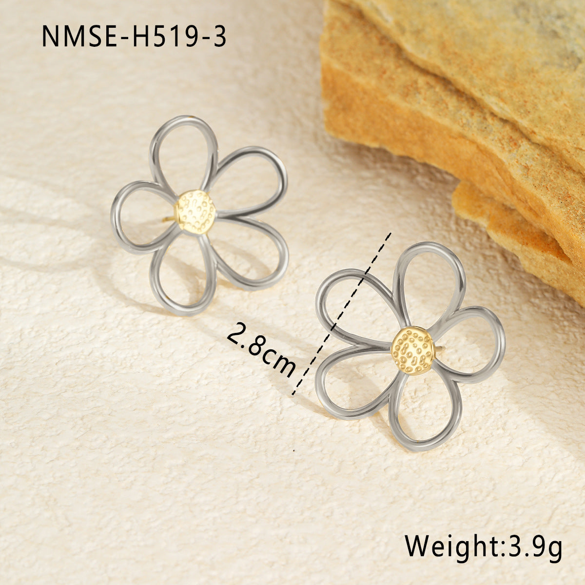 Color-Blocking Flower Earrings