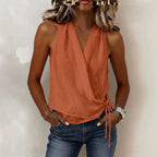 Women's Sleeveless Strap Light Comfortable V Neck Vest Top