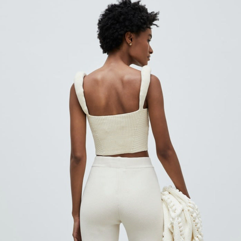 Women's Women's's Backless Top Knitted Dehaired