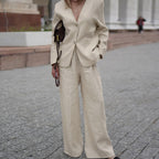 Cotton Linen V neck Baggy Coat High