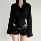 Women's Collared Long Sleeve Top