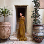 One-Shoulder Ruched A-Line Maxi Dress