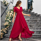 Women's V-Neck Slim-Fit Maxi Cocktail Dress