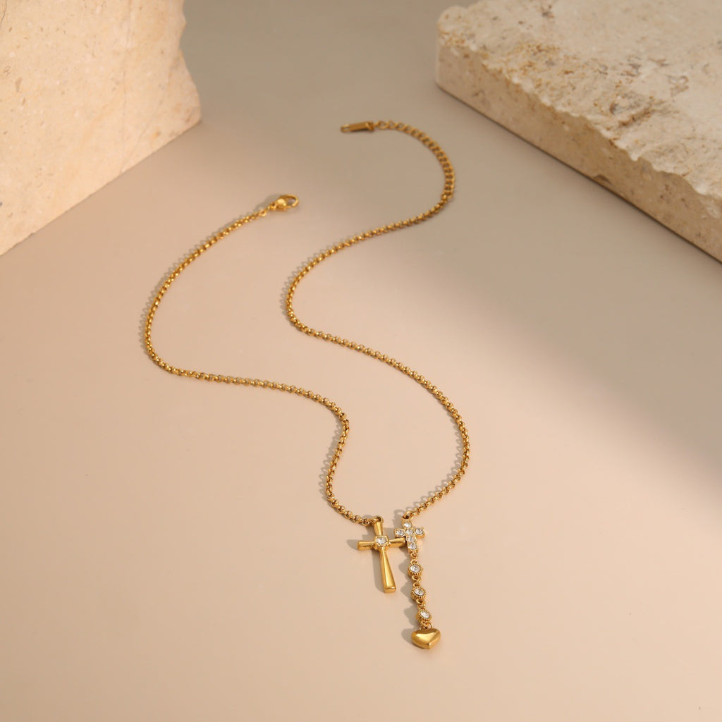 Women's Double Cross Love Necklace