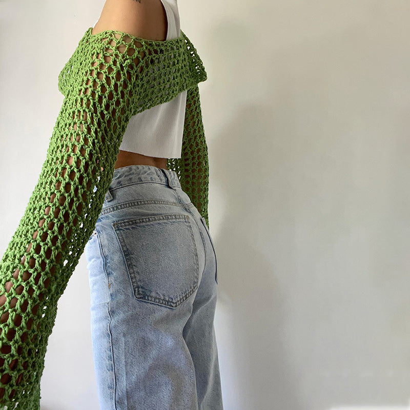 Women's Sweater Solid Color Round Neck Long Sleeve Knitted Blouse