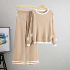 Women's Autumn Winter Younger Long Sleeved Top Knitted Loose Two Piece