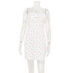 Floral Strap High-Waist Dress
