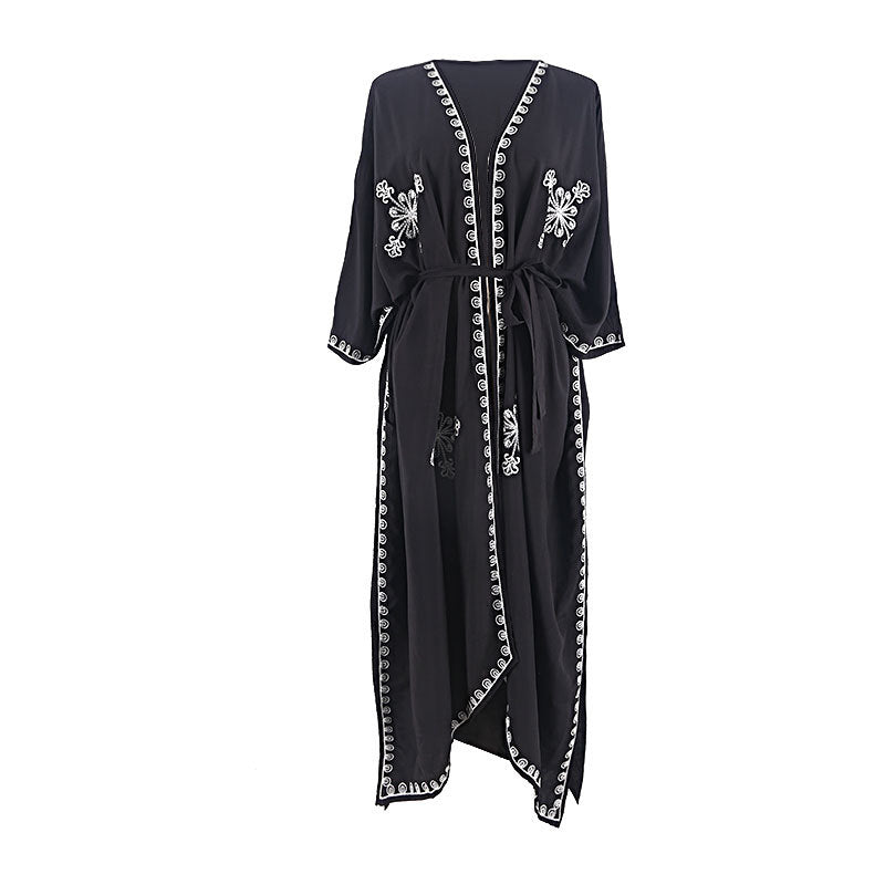 Rayon Embroidered Cover Up Swimwear