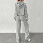 Women's Simple Hooded Suit Home Solid Color Lazy Feeling Two Piece