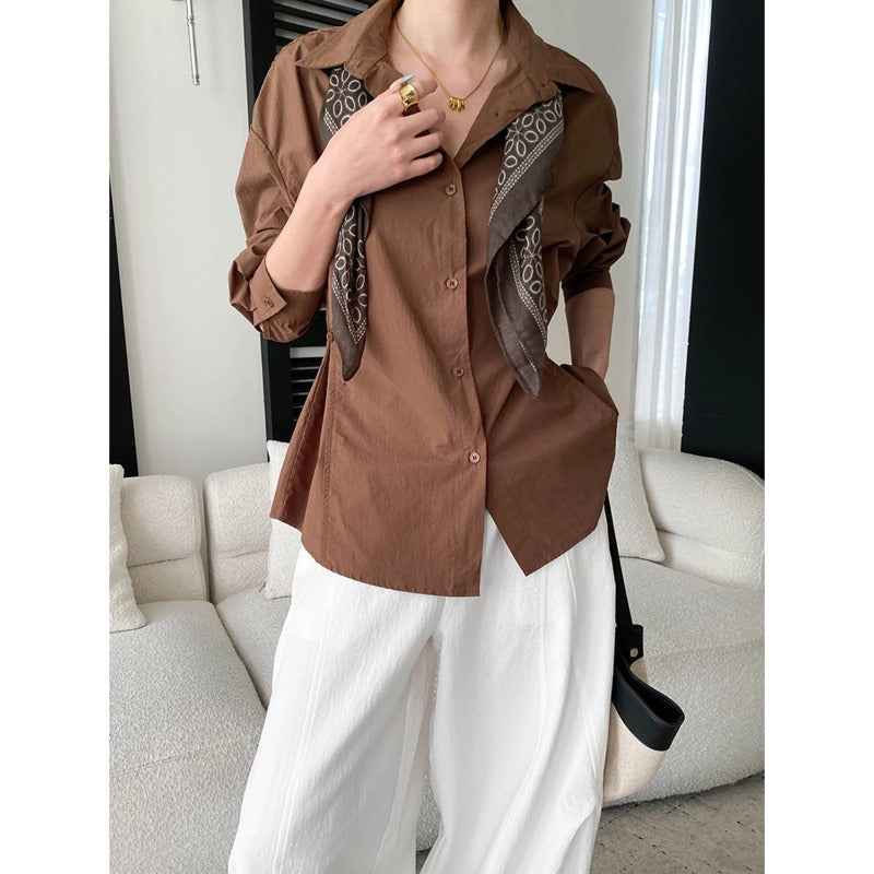 Women's Silk Scarf Waist Shirt