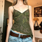 High Street Retro Cashew Printed Camisole Sexy Irregular