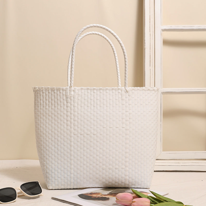 Solid Color Pp Basket White Large