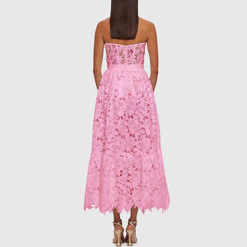 Women’s Embroidered Strapless Maxi Dress