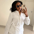 Women's Lace-Up Western Shirt Set