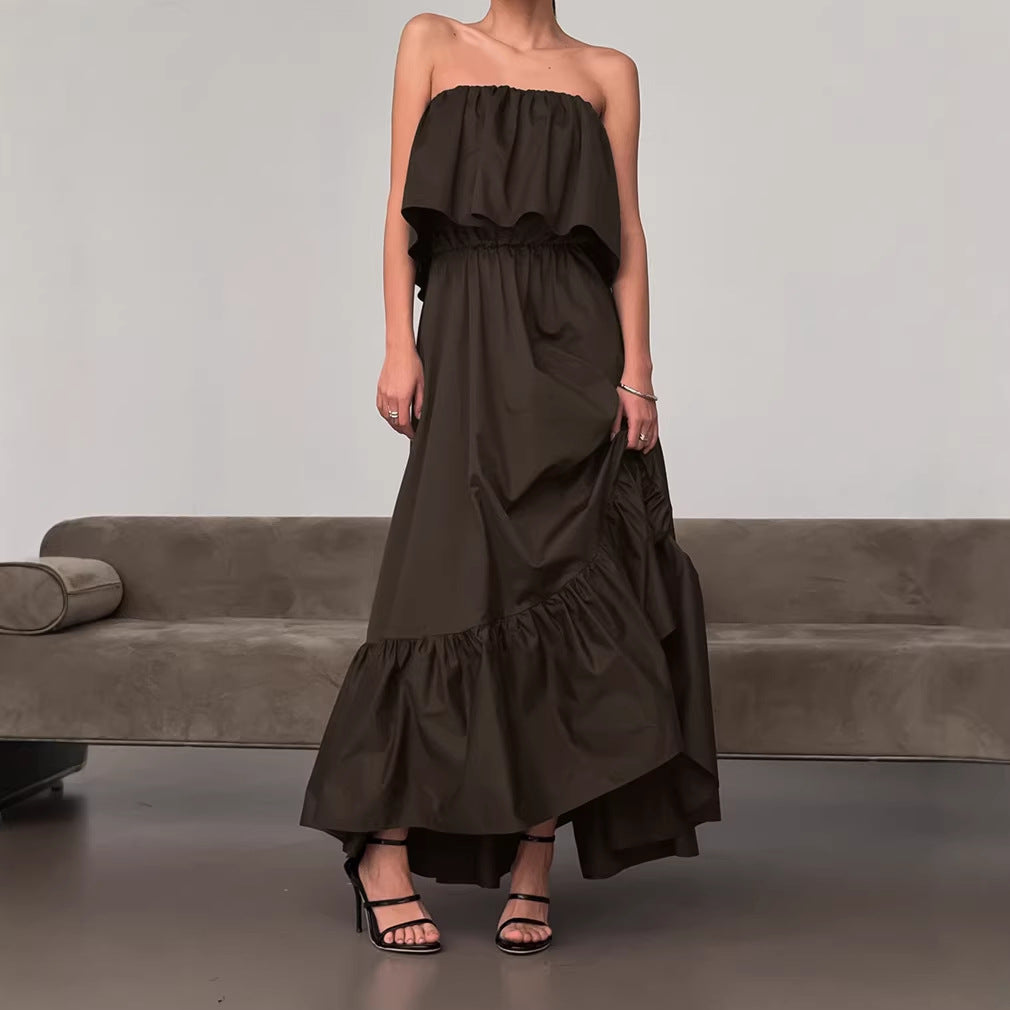 Ruffle-Trim Strapless Dress