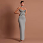 Women's Rhinestone Strapless Bandage Party Dress