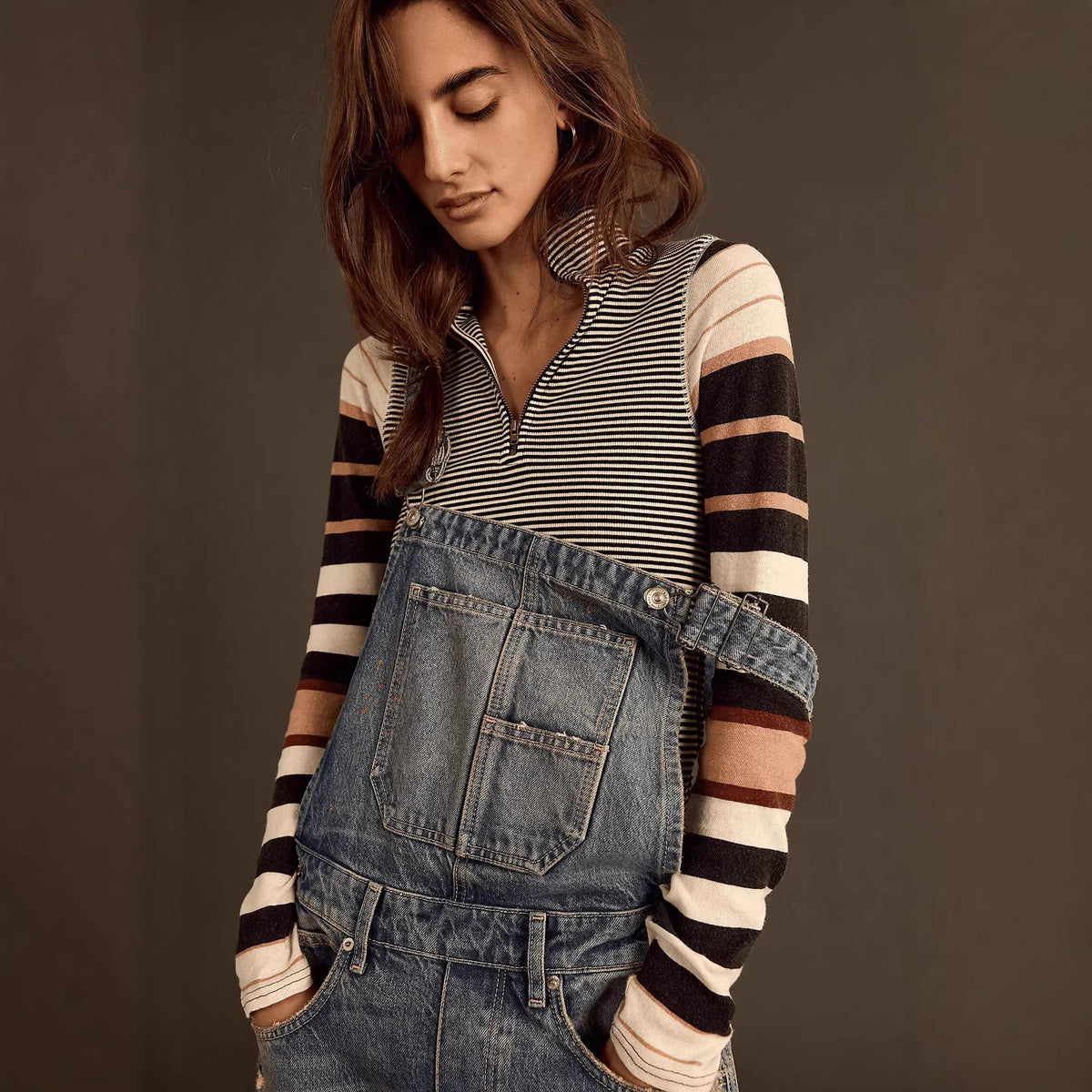 Women's Loose Denim Overalls