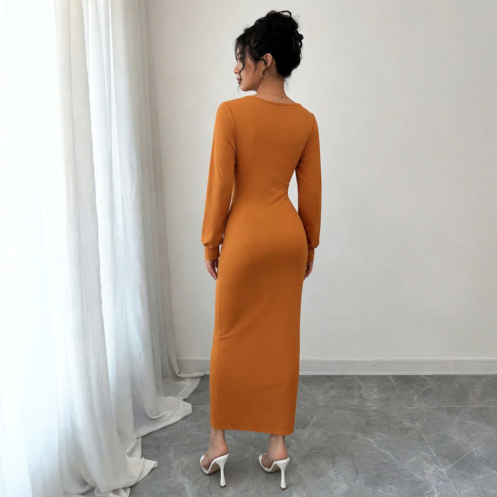 Women's Wrap Long Sleeve Dress