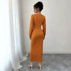 Women's Wrap Long Sleeve Dress