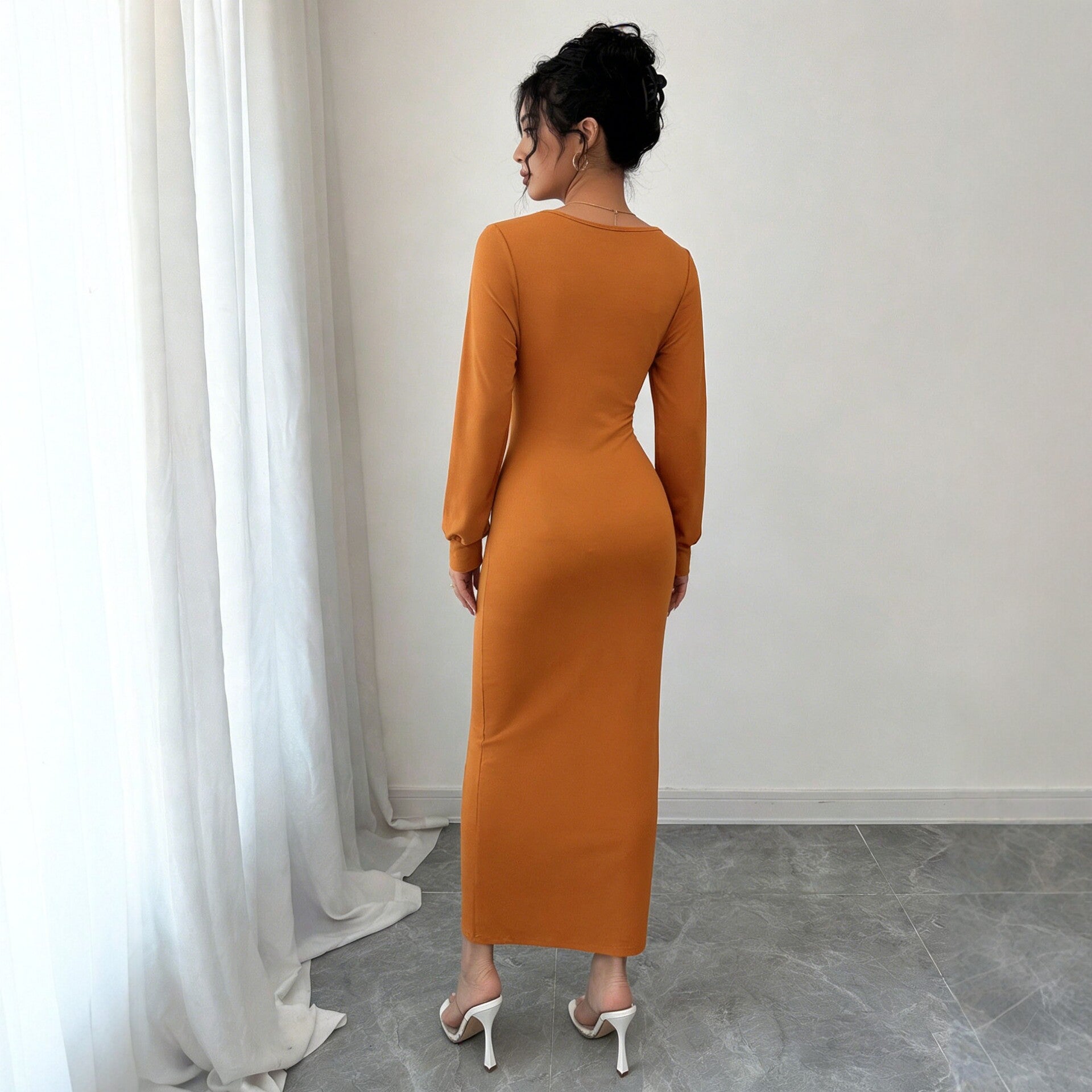 Women's Wrap Long Sleeve Dress