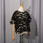 Women's Asymmetric Cutout Short Sleeve Top For Women