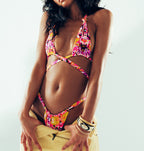 Halterneck Printed One-piece Swimwear