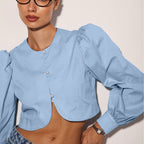 Cotton Lace-Up Cardigan Top