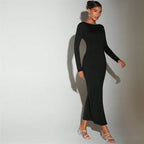 Socialite Dress round Neck Bare Back Design Mid Length Dress