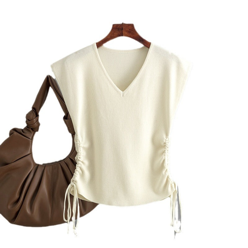 Women's V-Neck Striped Knit Tank Top