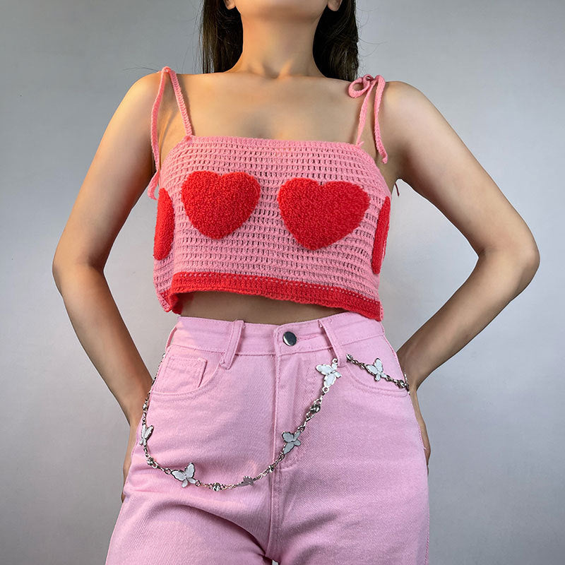 Women's Pink Cropped Tube Top