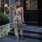 Lacing Chest Wrapped Tassel Trousers Jacquard Set