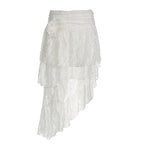 Bohemian Non Matream Solid Color Lace Stitching Skirt