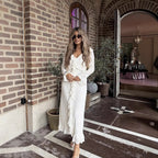 Women's Black V-Neck Lace Ruffle Maxi Dress