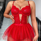 Sexy Lingerie Mesh Dress Sexy Dew Hollow Out Cutout out Dress Cute Girl Game Clothes