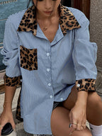 Blue Front and Back Leopard Print