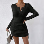Women's Ruched Lace Bodycon Dress